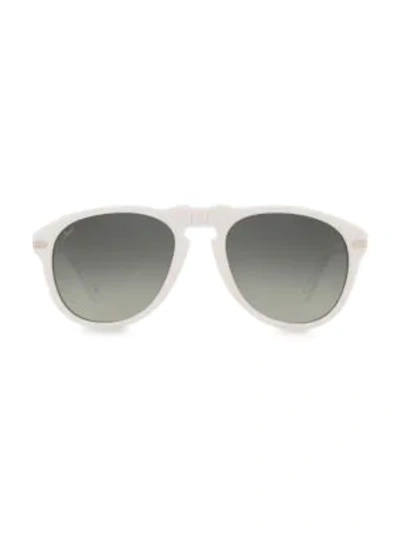 Persol Men's Gradient Translucent Keyhole Aviator Sunglasses In White/gray Gradient