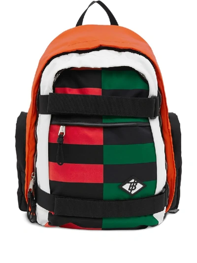 Burberry Large Colour Block Econyl Nevis Backpack In Orange