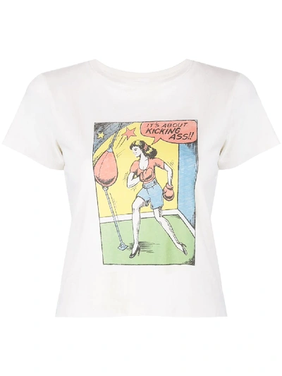 Re/done Classic Comic Graphic T-shirt In Vintage White