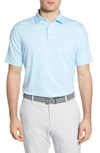 Peter Millar Stripe Featherweight Performance Polo In Tropical Blue