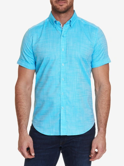 Robert Graham Jackson Short-sleeve Shirt, Bloomingdale's Slim Fit In Aqua