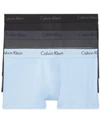Calvin Klein Microfiber Stretch Low Rise Trunks - Pack Of 3 In Void/black/blue Cantrell