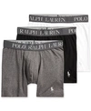 Polo Ralph Lauren Cotton Stretch 4d-flex Lightweight Trunks, Pack Of 3 In White,black,grey