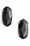 Kendra Scott Betty Oval Stone Stud Earrings In Black/ Gold