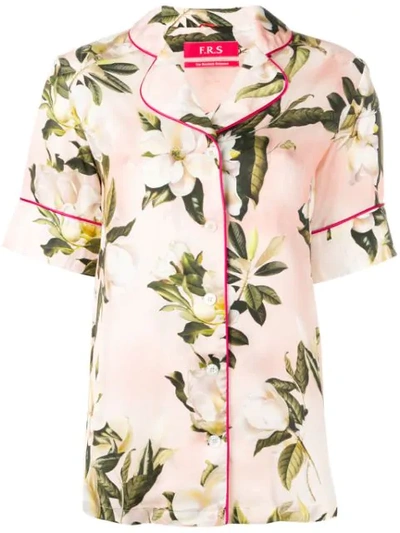 F.r.s For Restless Sleepers Bendis Floral-print Silk-twill Shirt In Pink