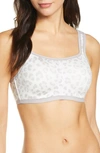 Natori Yogi Contour Convertible Sports Bra In Grey Cheetah