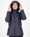 Kate Spade Hooded Quilted Coat, Created For Macy's In Deep Navy