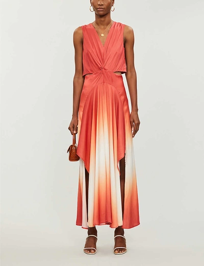 Maje Resia Sleeveless Ombre Maxi Dress In Terracota