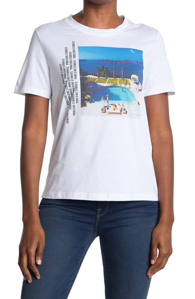 Maje Tong Poolside Stories Graphic Print T-shirt In White