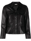 Zadig & Voltaire Liam Leather Button-up Jacket In Black