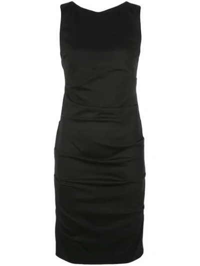 Nicole Miller Ruched Cocktail Dress In Black