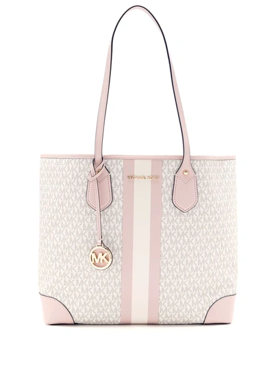 Michael Michael Kors Eva Monogram Tote Bag In Vanilla/soft Pink/gold