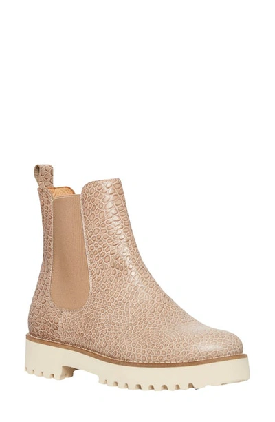 Andre Assous Peggy Chelsea Boot In Beige Croc Print Leather