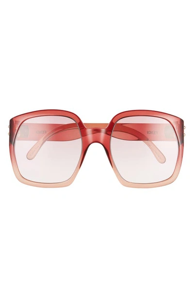 Fendi 58mm Square Sunglasses In Cherry/ Pink