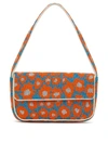 Staud Tommy Floral Beaded Shoulder Bag In Daisy Blue Beading