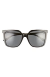 Tory Burch 55mm Square Sunglasses In Black/ Brown Gradient