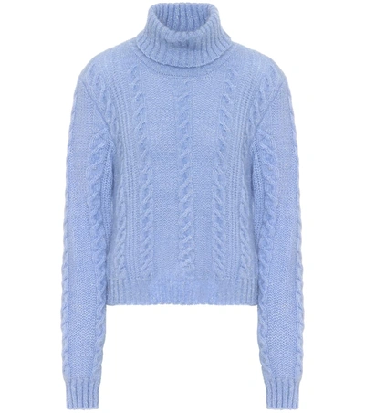 Versace Wool-blend Sweater In Blue