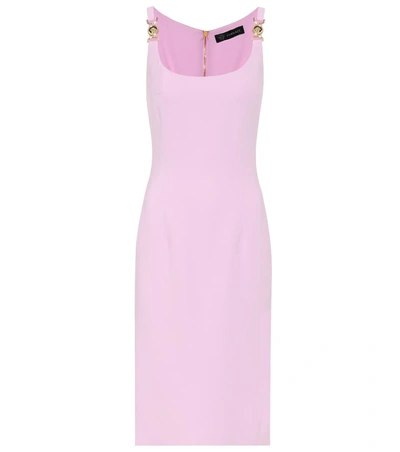 Versace Stretch-crêpe Midi Dress In Pink