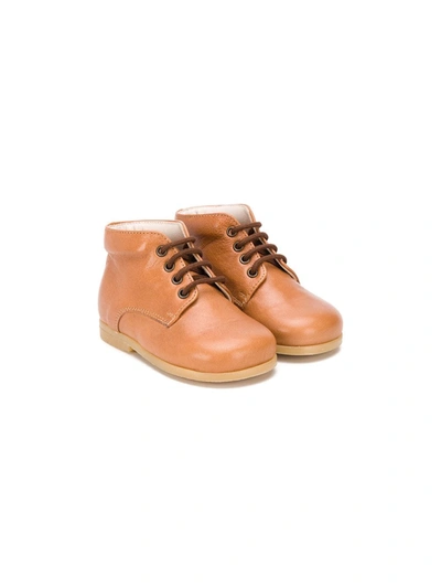 Pèpè Babies' Lace-up Ankle Boots In Brown