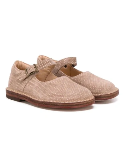 Pèpè Kids' Milly Buckled Shoes In Brown