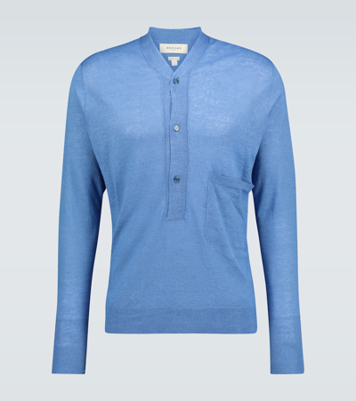 Rochas Linen-blend Sweater In Blue