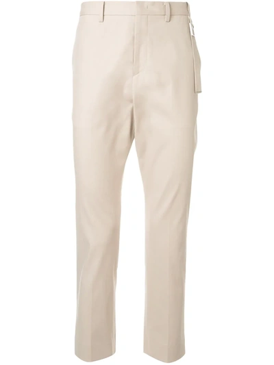 Wooyoungmi Belt-detail Slim-fit Trousers In Neutrals