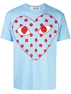 Comme Des Garçons Play Logo Print T-shirt In Blue