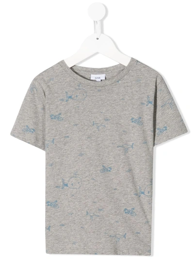 Knot Kids' Moby Print T-shirt In Grey