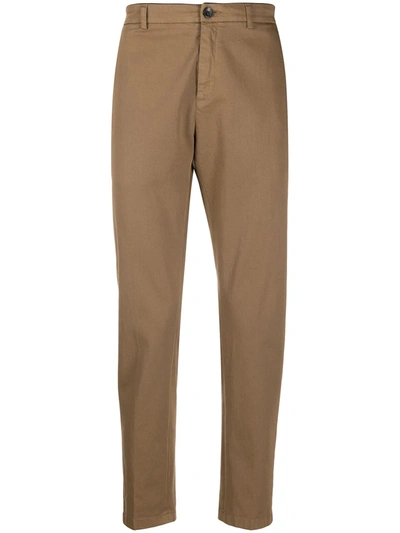 Department Five Prince Pleat Detail Chino Trousers In Brown