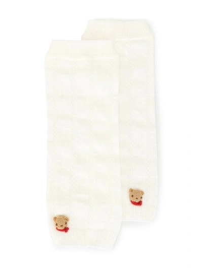 Familiar Babies' Teddy Bear 针织袜 In White