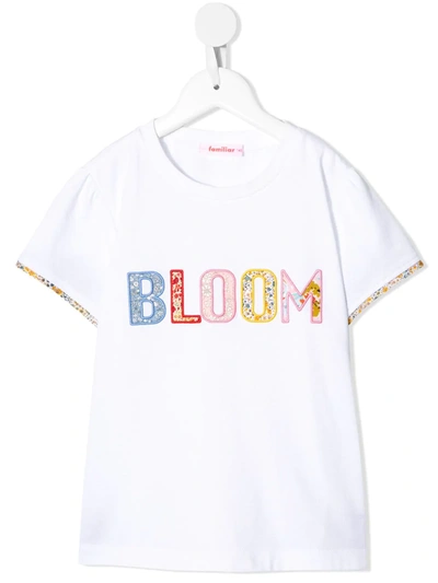 Familiar Kids' Bloom Patch-embellished T-shirt In White