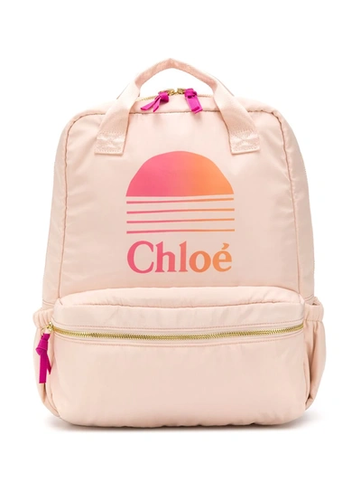 Chloé Sunset Canvas Backpack In Neutrals