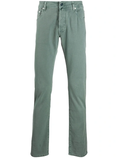 Jacob Cohen Slim Fit Chinos In Green