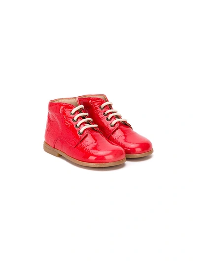Pèpè Babies' Lace-up Ankle Boots In Red
