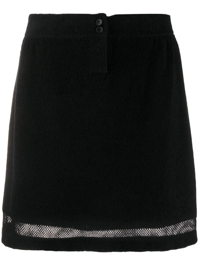 Barrie Terrycloth Mesh Insert Skirt In Black