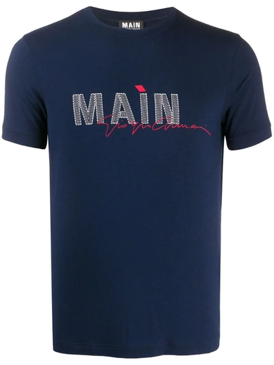 Giorgio Armani Main Short-sleeved T-shirt In Blue