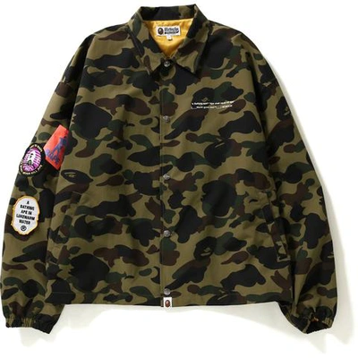 Pre-owned Bape 1st Camo Relaxed Coach Jacket Jacket Green