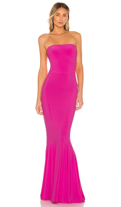Norma Kamali X Revolve Strapless Fishtail Gown In Orchid Pink