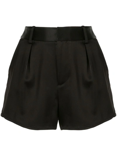 Alice And Olivia Alice + Olivia Alden Tulip Hem Shorts In Black