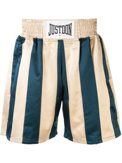 Just Don Team X Panelled Boxing Shorts In Neutrals