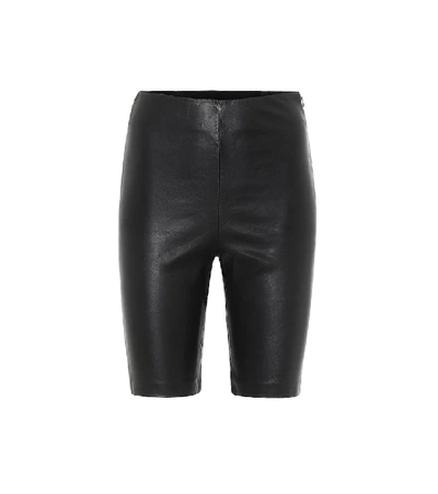 Grlfrnd Carter Leather Bicycle Shorts In Black