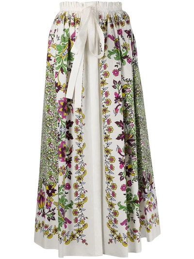 Givenchy Floral Print Midi Skirt In White