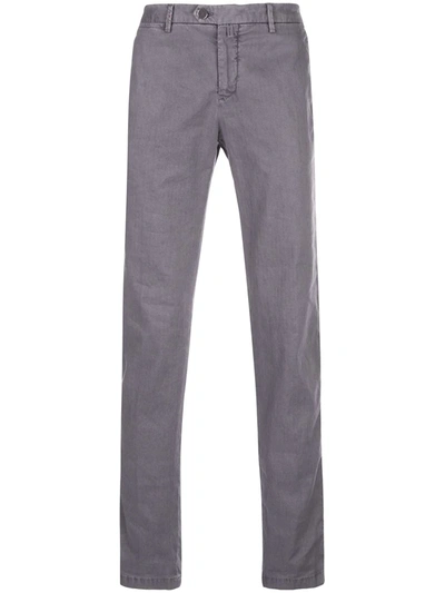 Kiton Mid-rise Slim-fit Chinos In Grey