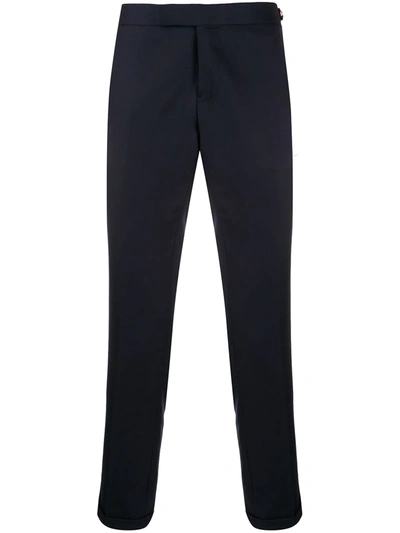Thom Browne Super 120s Twill Side Tab Trousers In Blue