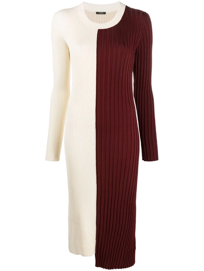 Joseph Diane Colour-block Midi Dress In Neutrals