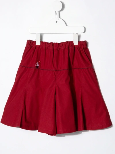 Familiar Kids' Flared Shorts In Red
