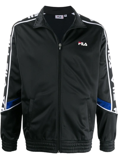 Fila Logo Stripe Track Jacket In Black