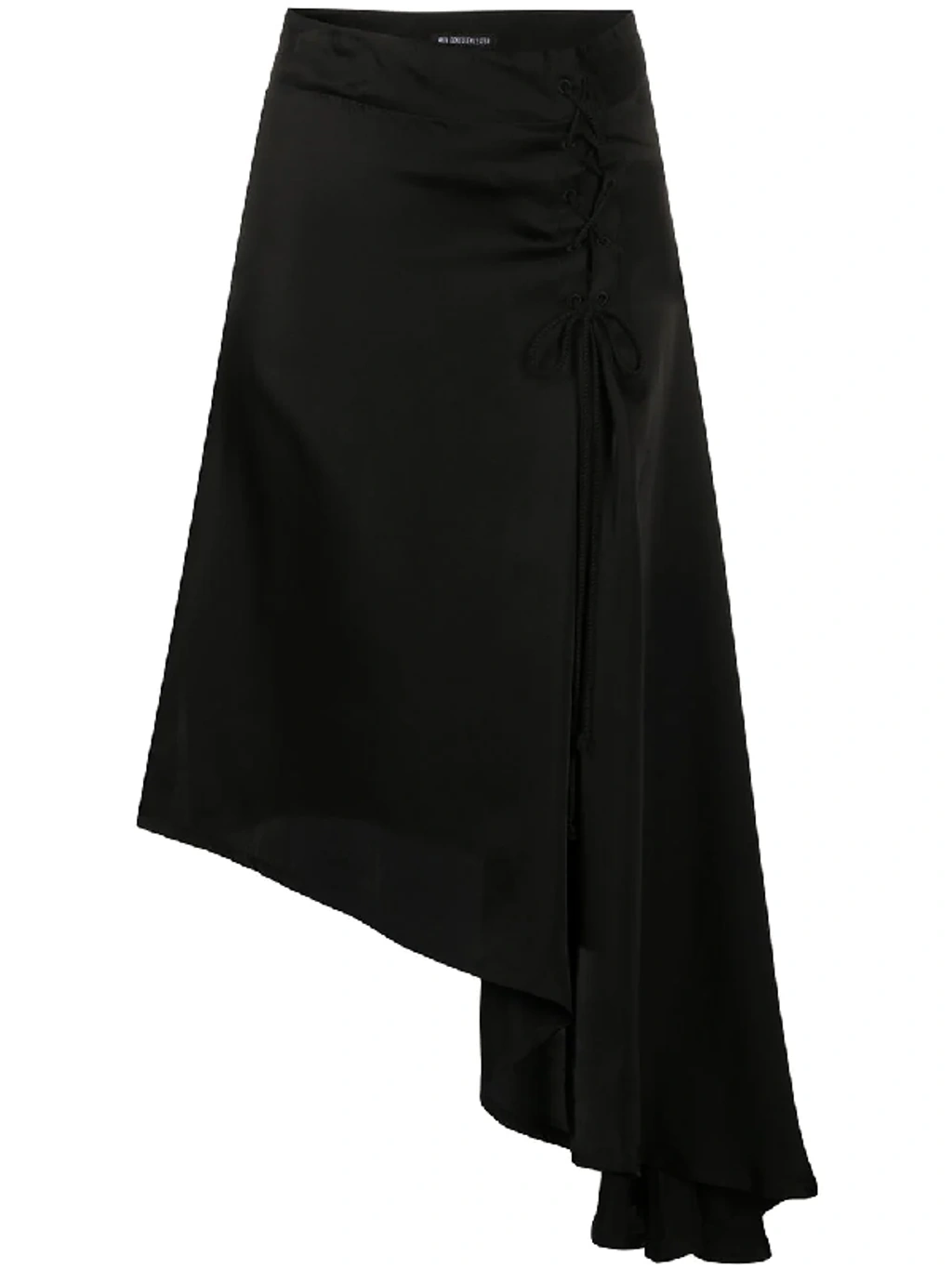 ANN DEMEULEMEESTER 黒 タイトスカート 36 Ann Demeulemeester Lace-up Asymmetric Skirt In Black | ModeSens