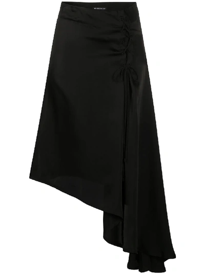 Ann Demeulemeester Lace-up Asymmetric Skirt In Black