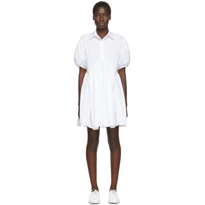 Cecilie Bahnsen Poplin Flared Shirt Dress In White